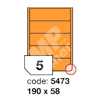 Samolepící etikety Rayfilm Office 190x58 mm 300 archů, fluo oranžová, R0133.5473D 1