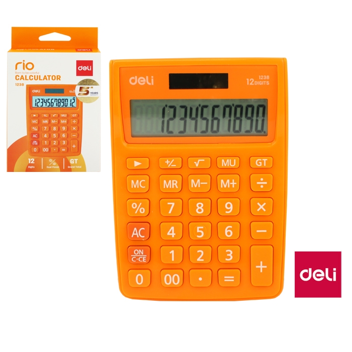 Kalkulačka Deli, oranžová E1238