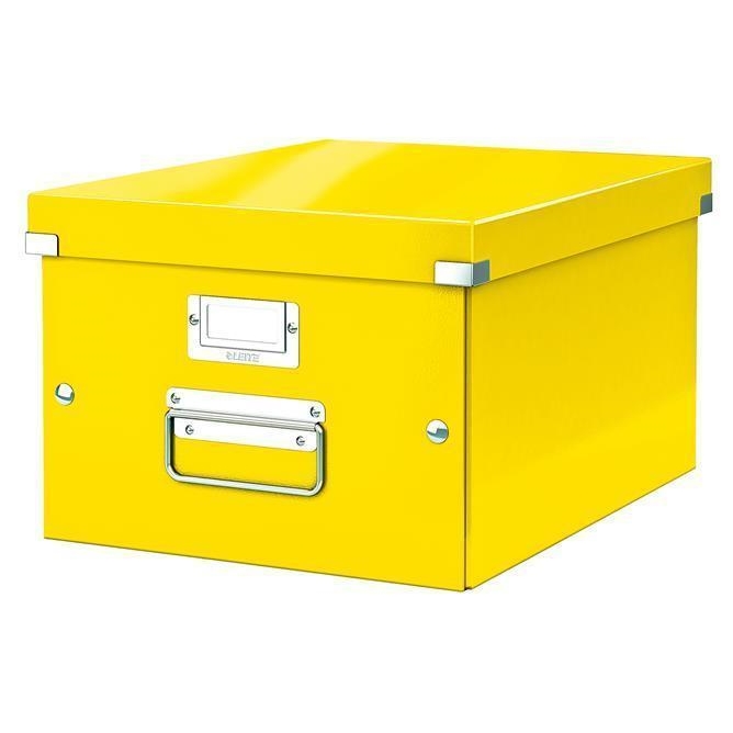 Úložná krabice Leitz Click & Store WOW, žlutá, střední, A4