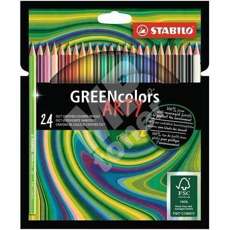 Pastelky Stabilo GreenColors ARTY, šestihranné, 24 barev 1