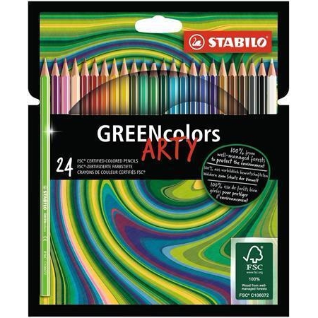 Pastelky Stabilo GreenColors ARTY, šestihranné, 24 barev