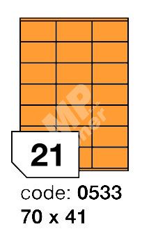 Samolepící etikety Rayfilm Office 70x41 mm 300 archů, fluo oranžová, R0133.0533D 1
