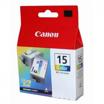 Inkoustová cartridge Canon BCI-15C, barevná, 1bal/2ks, originál