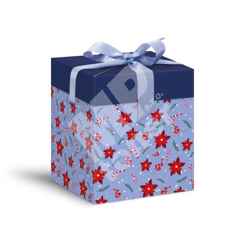 Krabička dárková vánoční 12 x 12 x 15cm, tmavě fialová 1