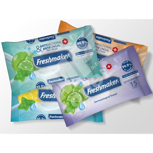 Freshmaker antibakteriální vlhčené ubrousky 15ks 1