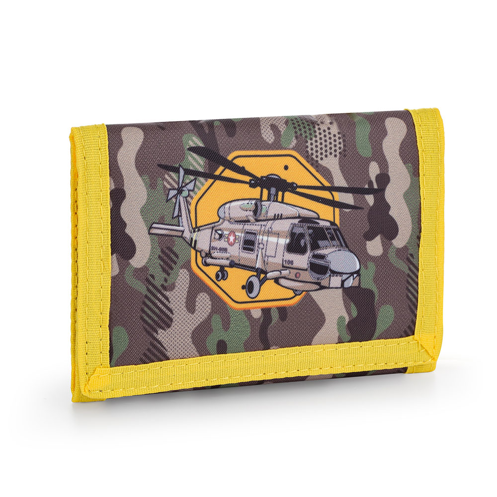 Dětská textilní peněženka Helikoptéra, Army