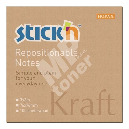Samolepící bloček Stick n Kraft, 76x76 mm, 100 lístků 1