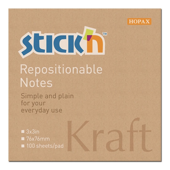 Samolepící bloček Stick'n Kraft, 76x76 mm, 100 lístků