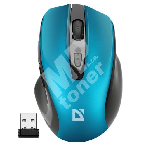 Myš Defender Prime MB-053, 1600DPI, optická, 6tl., bezdrátová, tyrkysová 1