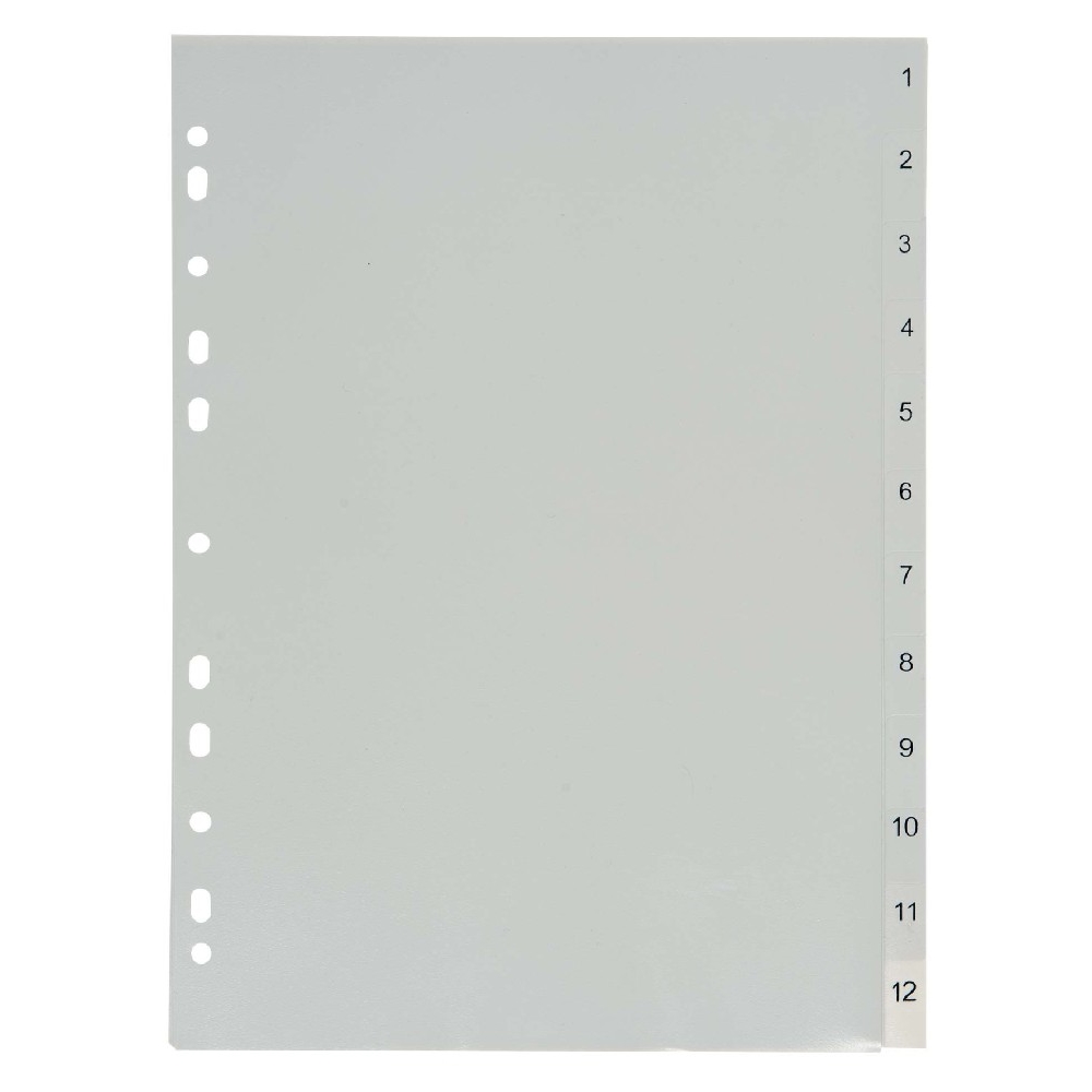 Rozdružovač PVC A4 1-12 číselný, šedý