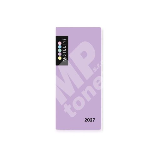 Diář PVC měsíční 2027 Pastelini, kapesní, fialová 1