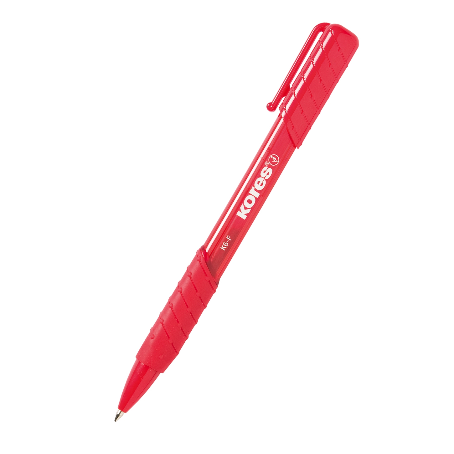 Kuličkové pero Kores K6, Pen Soft Grip, mechanické, červené