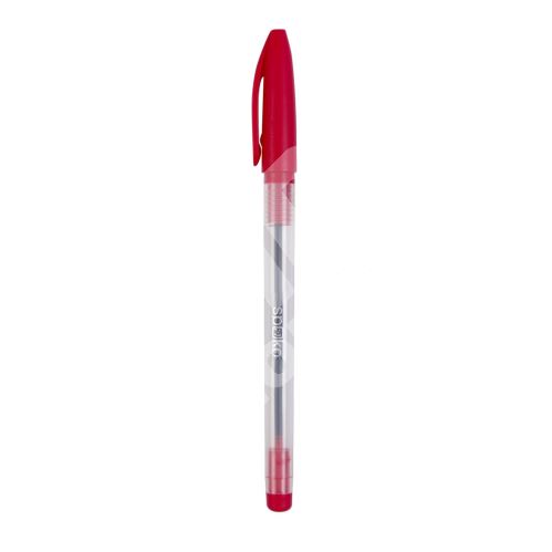Spoko kuličkové pero, jednorázové, červená náplň, červené 1