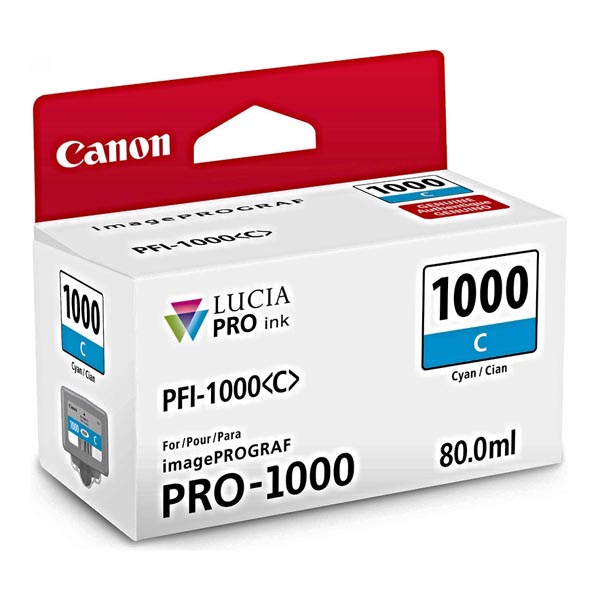 Inkoustová cartridge Canon PFI-1000C, ImagePrograf Pro 1000, cyan, 0547C001, originál