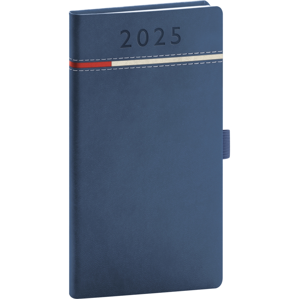 Kapesní diář Notique Tomy 2025, modro-červený, 9 x 15,5 cm
