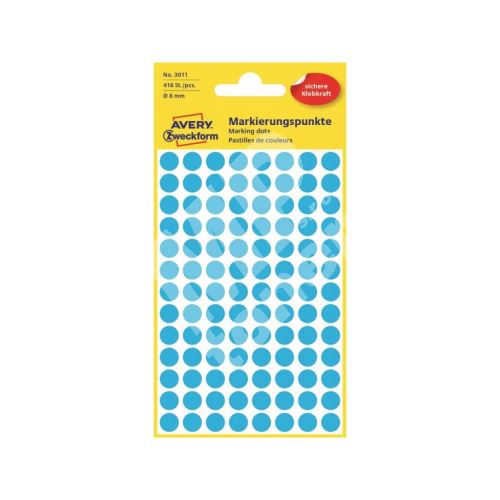 Etikety na ruční popis kolečko průměr 8 mm - modré - 3011 1