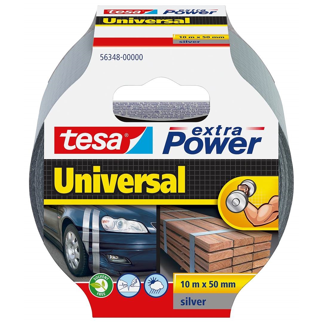 Textilní páska Tesa extra Power Universal, 50 mm x 10 m, stříbrná