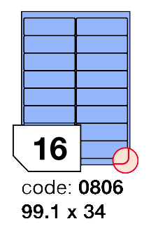 Samolepící etikety Rayfilm Office 99,1x34 mm 300 archů, matně modrá, R0123.0806D
