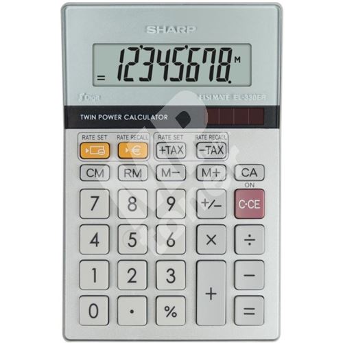 Kalkulačka Sharp EL-330ERB, stříbrná, kapesní, osmimístná 1