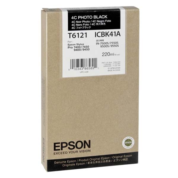 Inkoustová cartridge Epson C13T612100, Stylus Pro 7400/7450/9400/9450, black originál