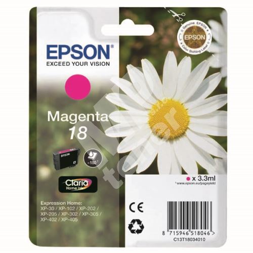 Cartridge Epson C13T18034012, magenta, originál 1