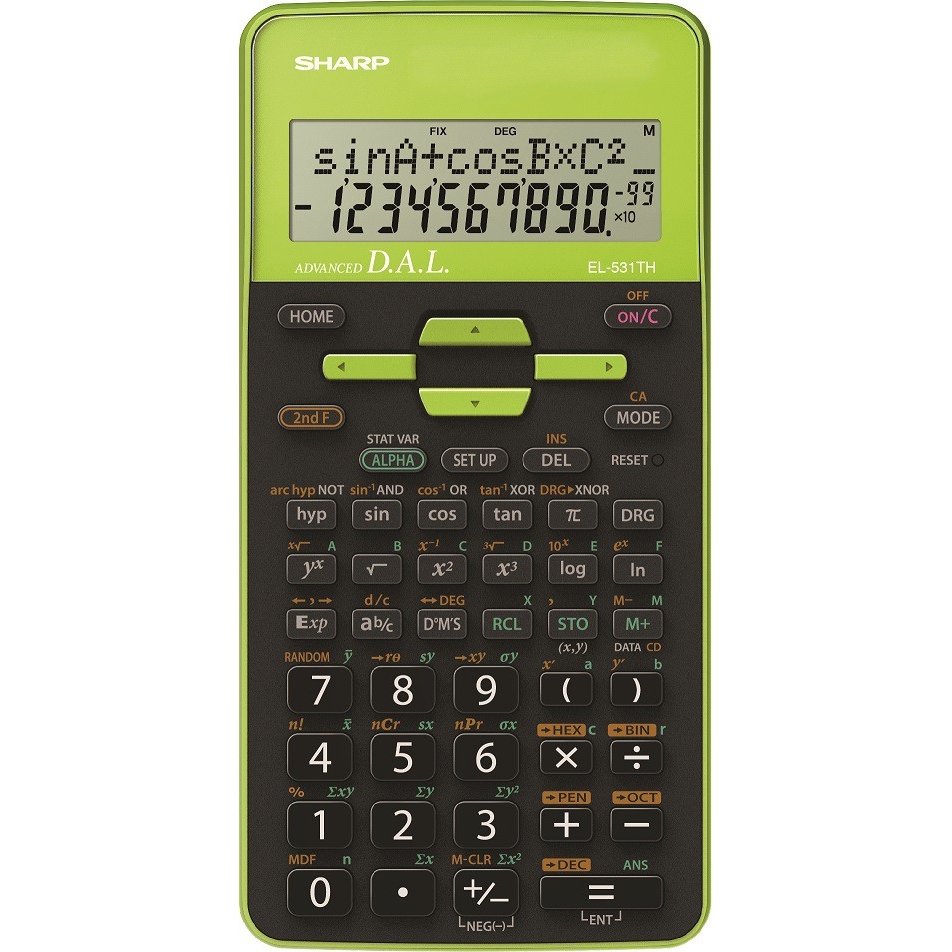 Kalkulačka Sharp EL-531THGR, zelená