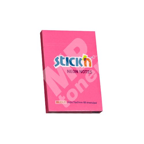 Samolepící bloček Stick n neonově růžový, 76 x 51 mm 1