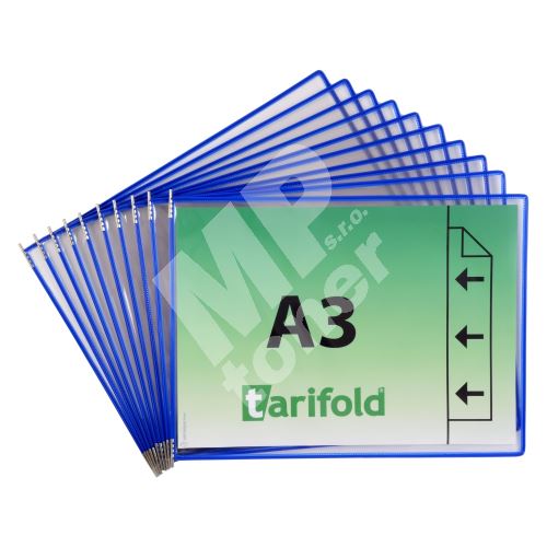 Tarifold závěsný rámeček s kapsou, A3, otevřený bokem vertikální, modrý, 10 ks 1