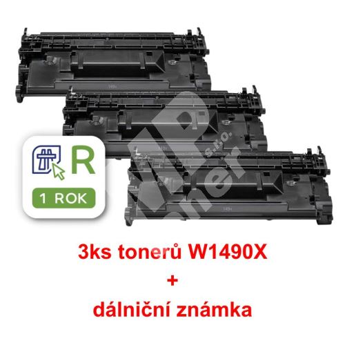 3ks kompatibilní toner HP W1490X MP print + dálniční známka 1