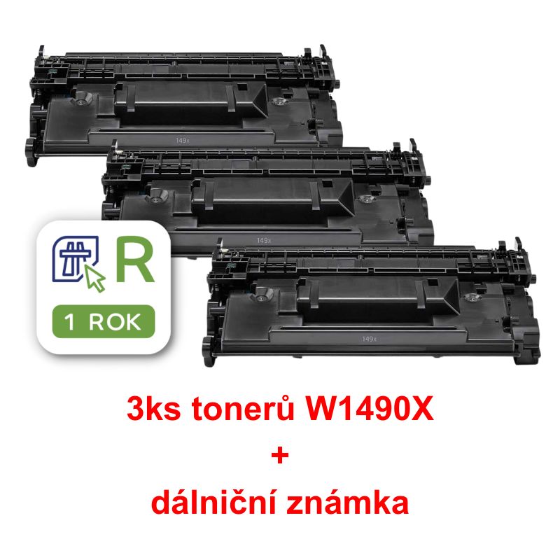 3ks kompatibilní toner HP W1490X MP print + dálniční známka
