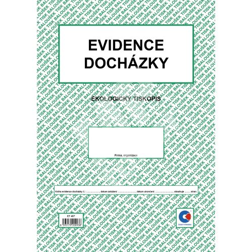 Evidence docházky A4 ET-407 /10 listů 1