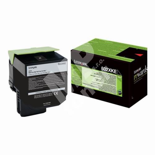 Toner Lexmark 80C2XKE, black, originál 1
