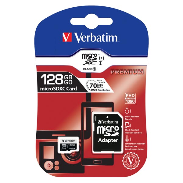 128GB Verbatim micro SDXC, 44085, Class 10 UHS-I