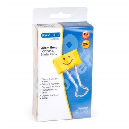 Klipy na dokumenty Rapesco Emoji, 32 mm, žlutá 1