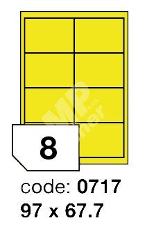 Samolepící etikety Rayfilm Office 97x67,7 mm 300 archů, matně žlutá, R0121.0717D 1