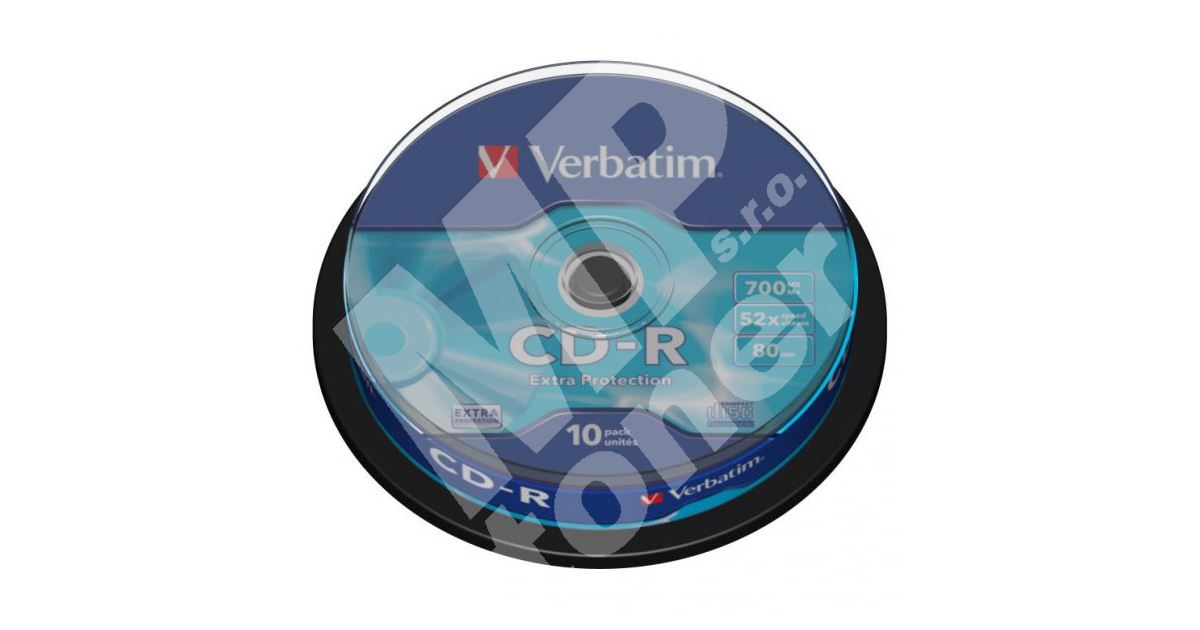 Verbatim Extra Protection, CD-R 700 MB / 80 min 52x, 10-pack i cakebox