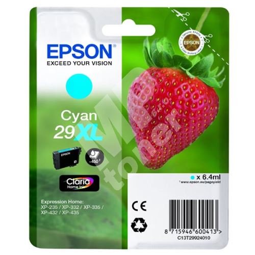 Cartridge Epson C13T29924012, cyan, originál 1