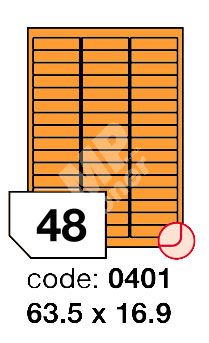 Samolepící etikety Rayfilm Office 63,5x16,9 mm 300 archů, fluo oranžová, R0133.0401D 1