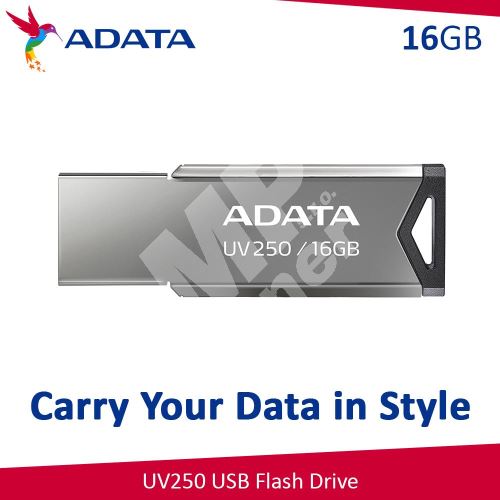 16GB ADATA UV250, USB flash disk 2.0, stříbrná 1
