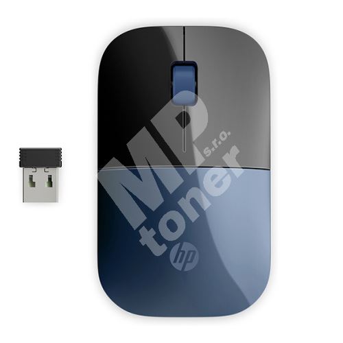Myš HP Z3700, 1200DPI, 2.4 [GHz], optická, 3tl., bezdrátová, modrá 1