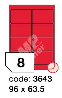 Samolepící etikety Rayfilm Office 96x63,5 mm 100 archů, matně červená, R0122.3643A 1