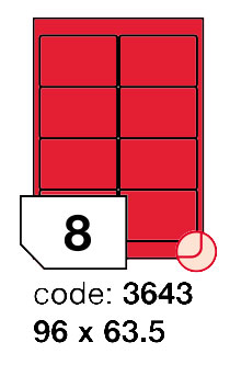Samolepící etikety Rayfilm Office 96x63,5 mm 100 archů, matně červená, R0122.3643A