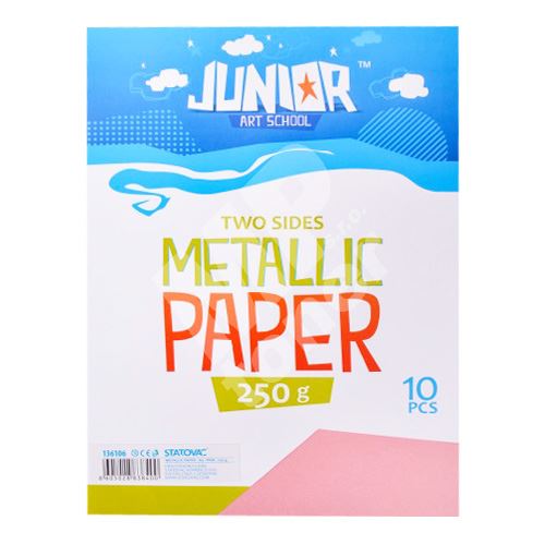 Dekorační papír Metallic růžový A4, 10ks, 250g 1