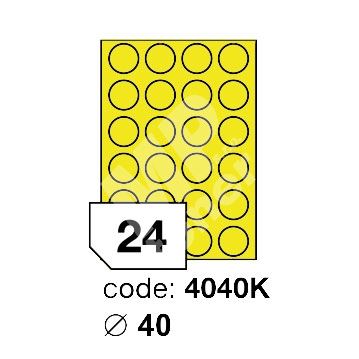 Samolepící etikety Rayfilm Office průměr 40 mm 100 archů, matně žlutá, R0121.4040KA 1
