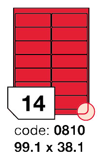 Samolepící etikety Rayfilm Office 99,1x38,1 mm 300 archů, fluo červená, R0132.0810D
