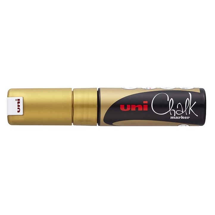 Křídový popisovač Uni Chalk Marker PWE-8K, 8 mm, zlatý