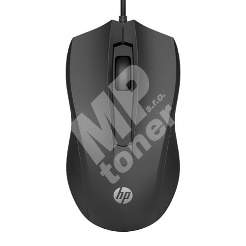 Myš HP 100, 1600DPI, optická, 3tl., drátová USB, černá 1
