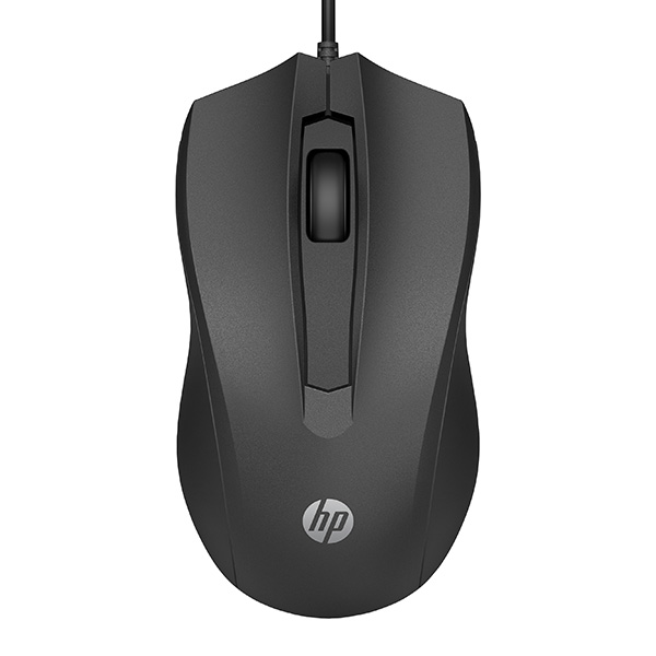 Myš HP 100, 1600DPI, optická, 3tl., drátová USB, černá