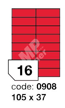 Samolepící etikety Rayfilm Office 105x37 mm 300 archů, fluo červená, R0132.0908D 1