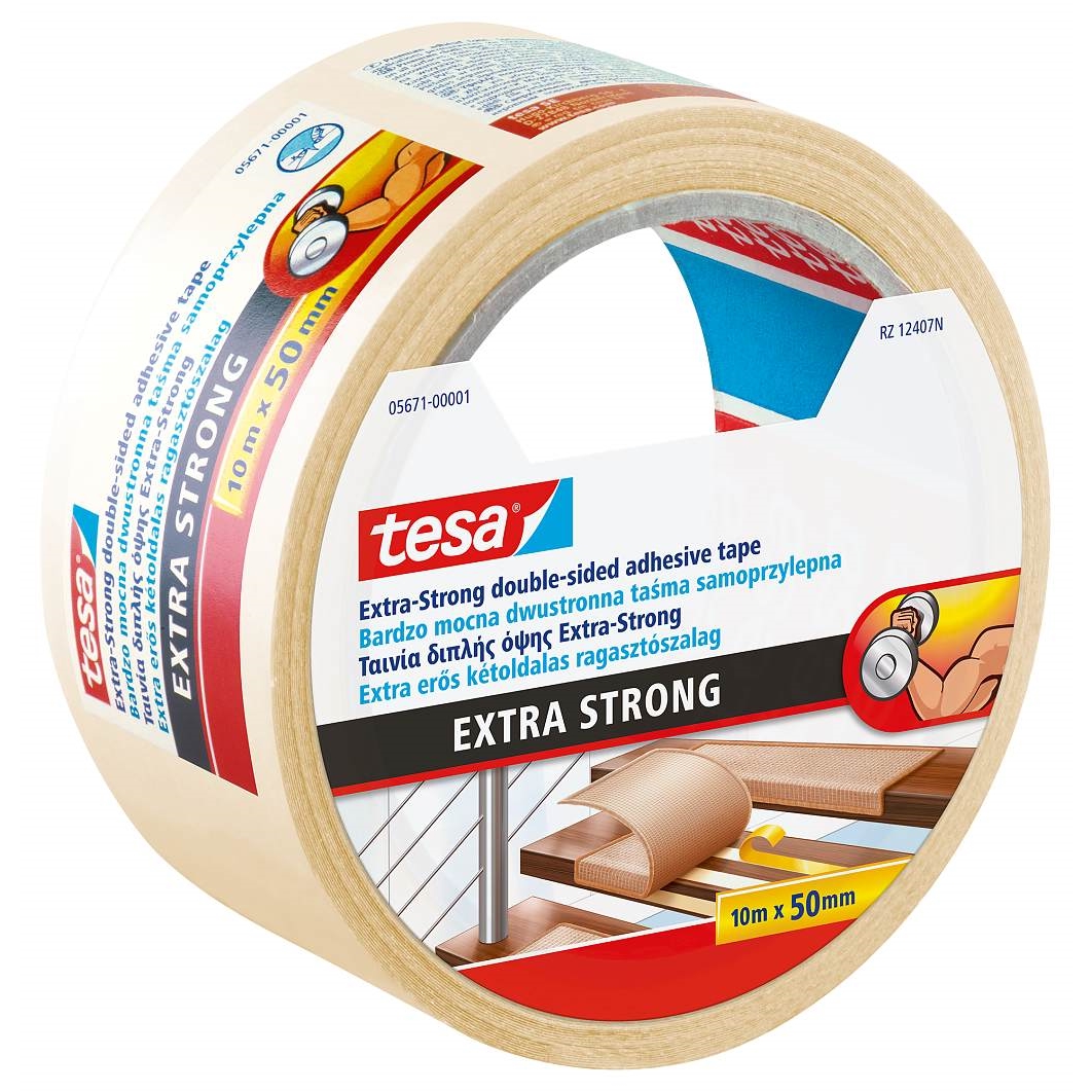 Oboustranná lepicí páska Tesa Extra Strong, 50 mm x 10 m, extra silná